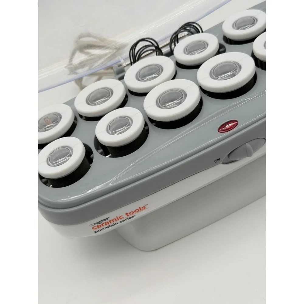 ConairPro Ceramic Tools Porcelain Series Hot Roller Set White Gray CPPCHV14 12pc